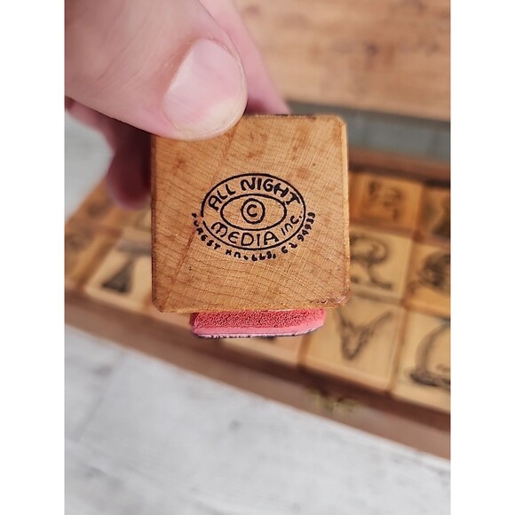 Vintage Alphabeasts Rubber Stamps Alphabet Animals Wood Box Set All Night Media - Picture 4 of 8